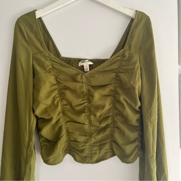 OPEN EDIT Ruched Crop Top - Picture 2 of 6
